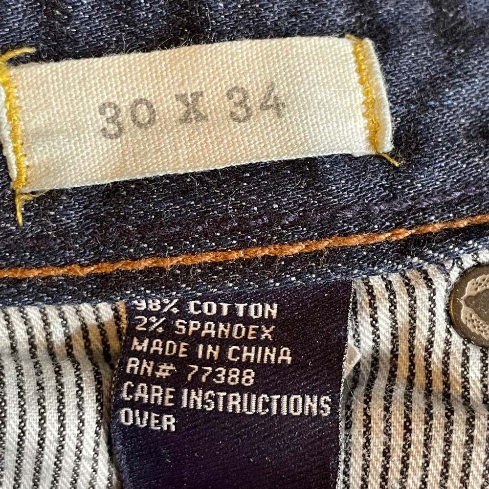Madewell Rail Straight Jeans Mens‎ 30x34 Dark Wash Indigo Denim Pants - Picture 4 of 9